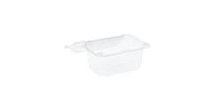 Bak PET 126 x 95 x 75 mm 250 ml transparant + deksel