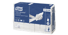 129089 - Handdoek papier 24 x 21,3 cm wit 2-laags multifold doorspoelbaar TORK
