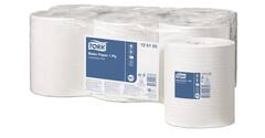 120155 - Poetspapier recycled papier 20 cm x 300 mtr wit 1-laags basic centerfeed TORK