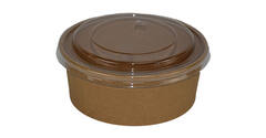 Deksel PET Kraft rond voor bak karton 500-750ml (420.0048)