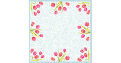 206381 - Tafelkleden Dunicel 84 x 84 cm painted tulips