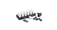 206435 - Kaarshouder Led set 12 stuks herlaadbaar wit + multi colour