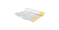 Afvalzak HDPE 60 x 75 + 5 cm omslag transparant T20 trekbandsluiting op rol (á 12 st)