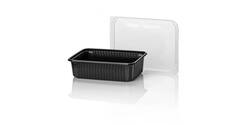 Bak PP 180/126 zwart 2000 ml rechthoekig thermoform