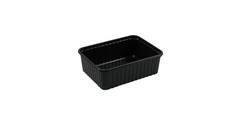 Bak PET 183 x 135 x 63 mm zwart 1000 ml rechthoekig