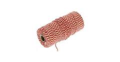 Katoenkoord rood / wit no.24 500 gram